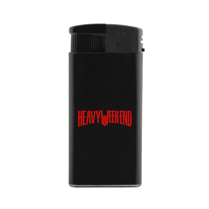 Briquet NOIR Slim Logo Rouge