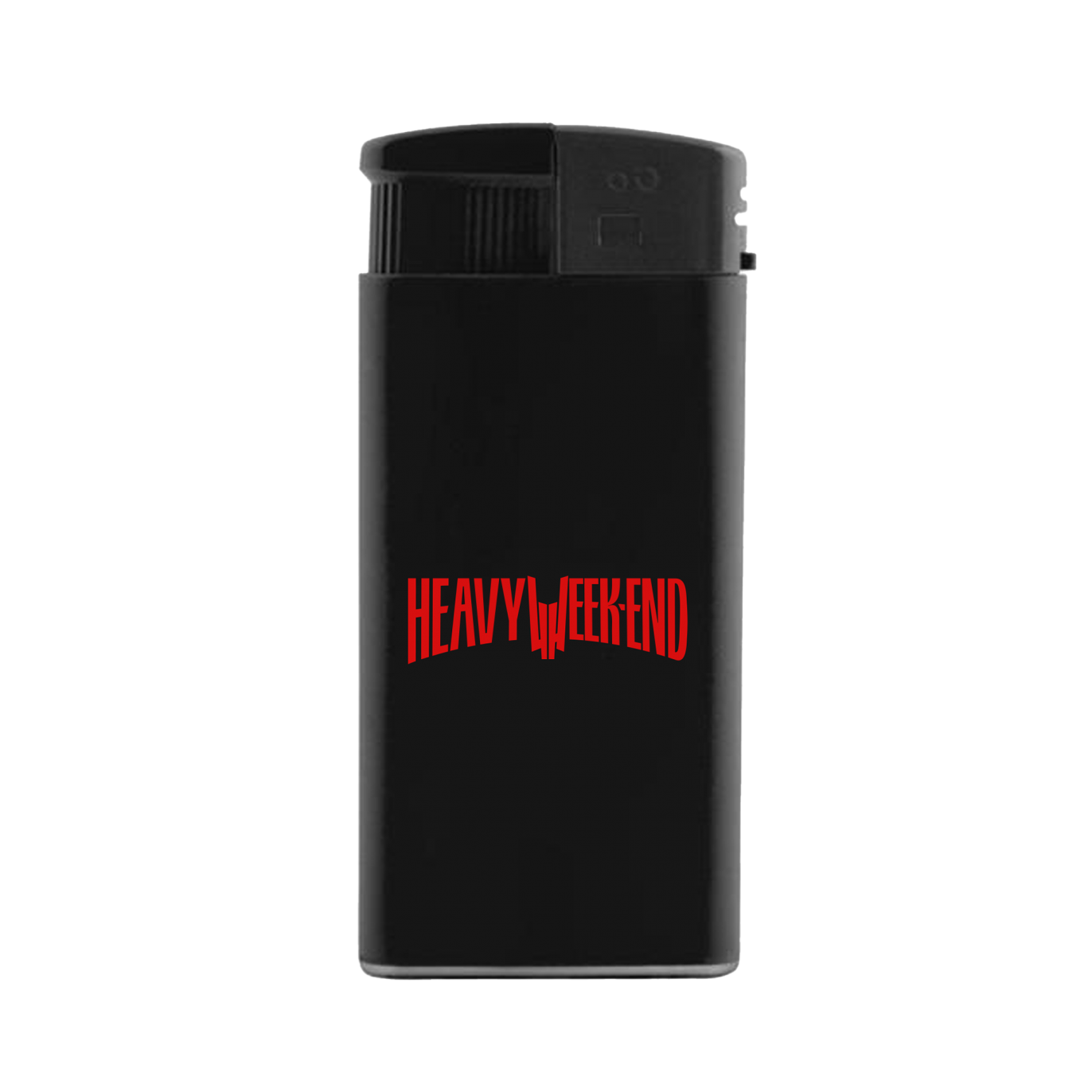 Briquet NOIR Slim Logo Rouge